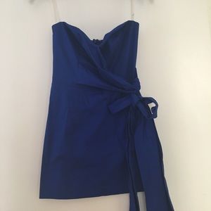 Blue mini cocktail dress.